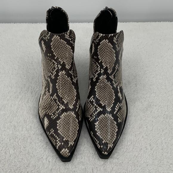 Vince Camuto Vp-Bibestie size 6.5M Ankle Bootie Snakeskin Pointed Toe Mob Wife - Picture 5 of 15